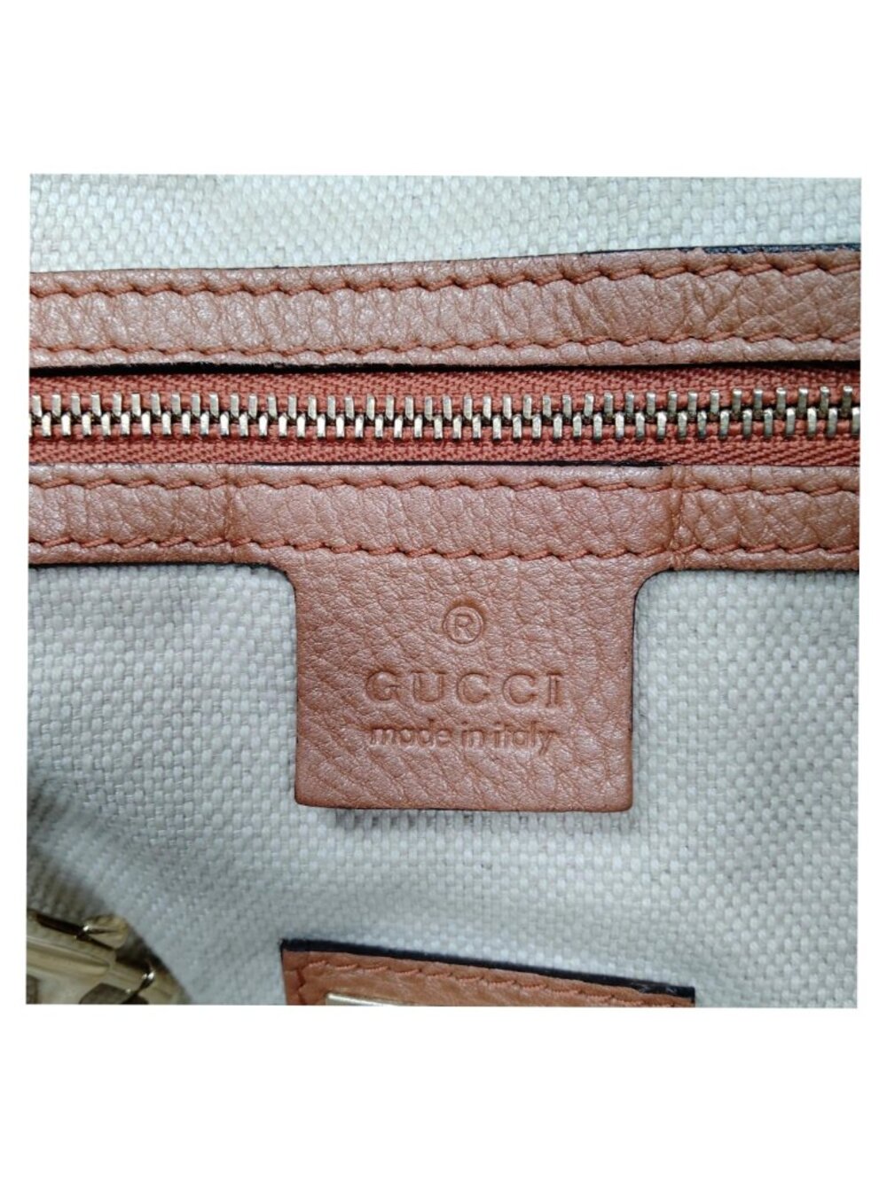 Authentic Gucci Soho Metallic Rose Gold Leather Tote Bag Tassel Shoulder Bag - Picture 12 of 16